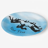 Gratis Falling Skydiving Design Paper Plate Pappteller (Schrägansicht)