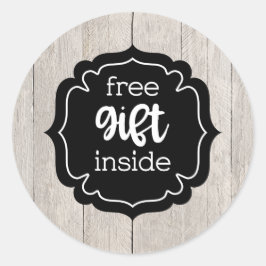 Gratis Geschenk in rustikalen Aufklebern Runder Aufkleber