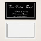 Gratis Getränkekarte für Black & White Wedding Gut (Vorne & Hinten)
