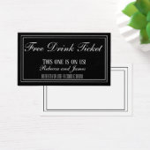 Gratis Getränkekarte für Black & White Wedding Gut (Schreibtisch)