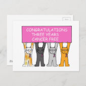 Gratis Glückwunsch zu drei Jahren Krebs Postkarte (Vorne/Hinten)