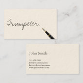 Gratis-Handschriftenhandschrift Trumpeter Business Visitenkarte (Vorne/Hinten)