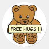 Gratis-Hugs-Aufkleber Runder Aufkleber (Vorderseite)