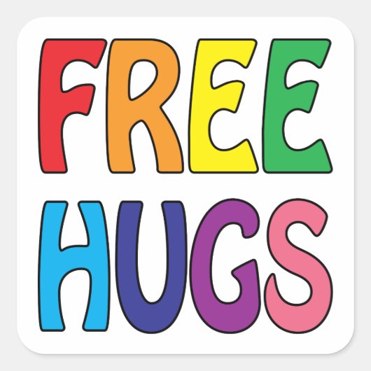 Gratis-Hugs-Square-Aufkleber Quadratischer Aufkleber (Vorderseite)