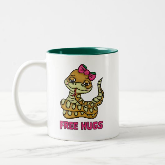Gratis-Hugs Zweifarbige Tasse (Links)