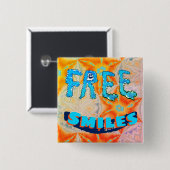 Gratis Lächeln - Eisfeuer hell farbig Button (Vorne & Hinten)