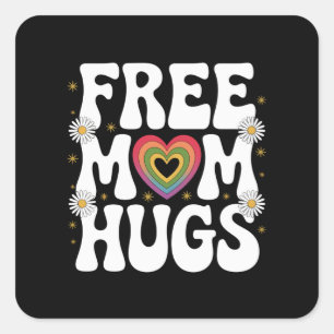 Gratis Mama Hug Transgender Lesben Gay LGBT Prix Quadratischer Aufkleber