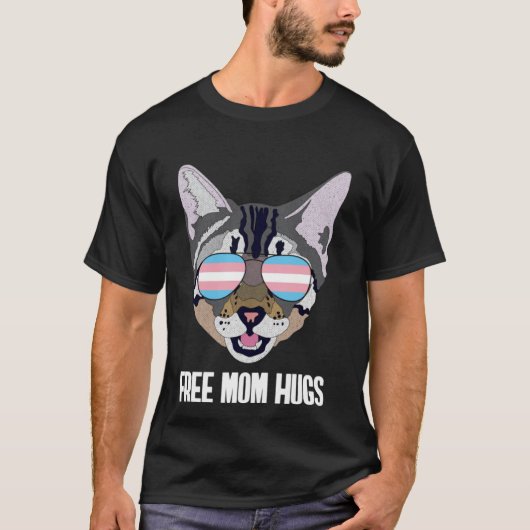 Gratis Mama Hugs Funny Cat Trans Pride Pullover Ho (Vorderseite)