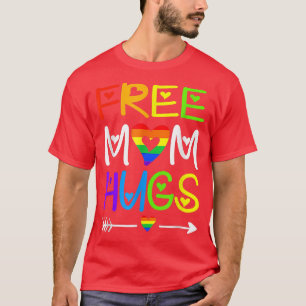 Gratis Mama Hugs Hemd Regenbogen Herz LGBT Pride M T-Shirt