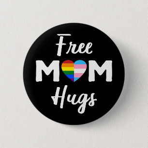 Gratis Mama Hugs II - Rainbow Gay Trans Pride Button