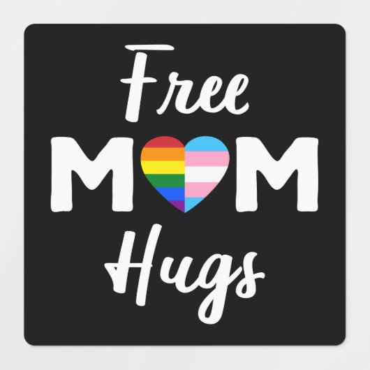 Gratis Mama Hugs II - Rainbow Gay Trans Pride Etiketten (Design 1)