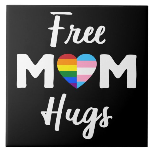 Gratis Mama Hugs II - Rainbow Gay Trans Pride Fliese (Vorderseite)