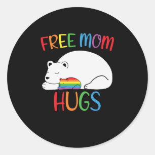 Gratis-Mama-Hugs LGBT-Bärenhugs Runder Aufkleber