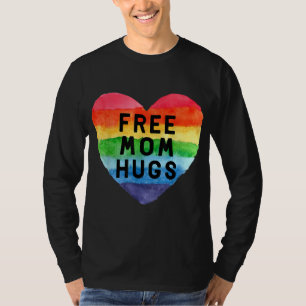 Gratis Mama Hugs LGBT Flag Gay Lesbian Priad Parad T-Shirt
