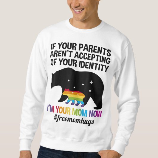 Gratis Mama Hugs LGBT Pride Geschenke Mama Bear LG Sweatshirt (Vorderseite)