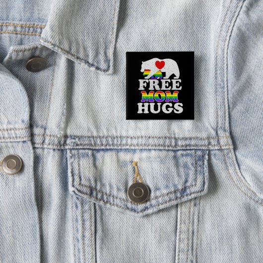 Gratis Mama Hugs LGBT Pride Mama Bear Button (Beispiel)