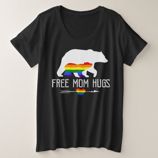 Gratis Mama Hugs LGBT Pride Mama Bear Mother_s Day Große Größe T-Shirt (Design vorne)