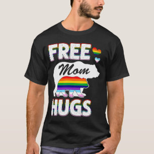Gratis Mama Hugs Rainbow Gray Pride LGBT T-Shirt