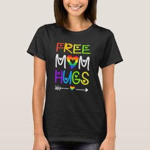 Gratis Mama Hugs Rainbow Heart Lgbt Pride Monat T-Shirt
