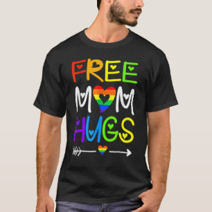 Gratis Mama Hugs Rainbow Heart Lgbt Pride Monat T-Shirt