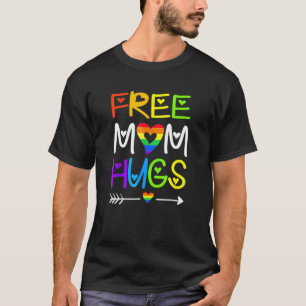 Gratis Mama Hugs Rainbow Heart Lgbt Pride Monat T-Shirt