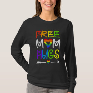 Gratis Mama Hugs Rainbow Heart Lgbt Pride Monat T-Shirt