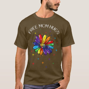 Gratis Mama Hugs Rainbow Sunflower LGBT Pride Mona T-Shirt