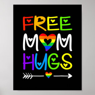 Gratis Mama Hugs Regenbogen Herz LGBT Preis Monat Poster