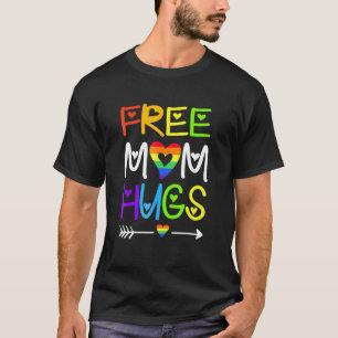 Gratis Mama Hugs Regenbogen Herz LGBT Preis Monat T-Shirt