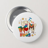 Gratis Mama - Rainbow Sheep LGBTQ Pride Hug Button (Vorne & Hinten)