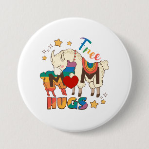 Gratis Mama - Rainbow Sheep LGBTQ Pride Hug Button