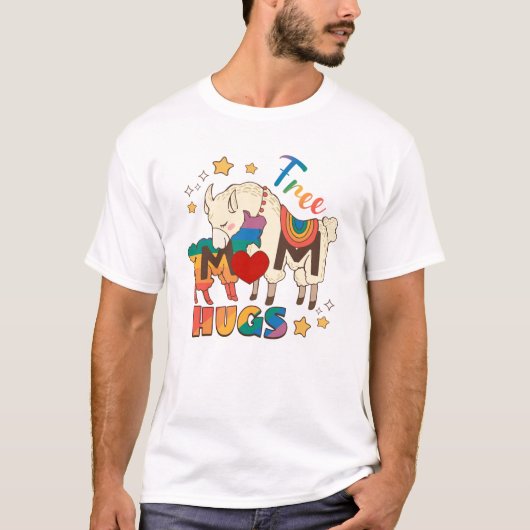 Gratis Mama - Rainbow Sheep LGBTQ Pride Hug T-Shirt (Vorderseite)