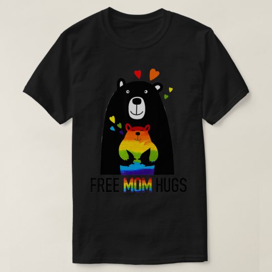 Gratis Mama Shirt Regenbogenbär LGBT Pride Monat (Design vorne)