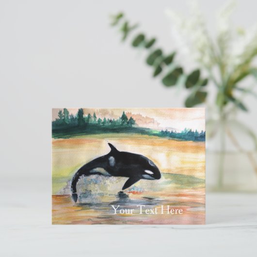 Gratis Orca Whale Postkarte (Stehend Vorderseite)
