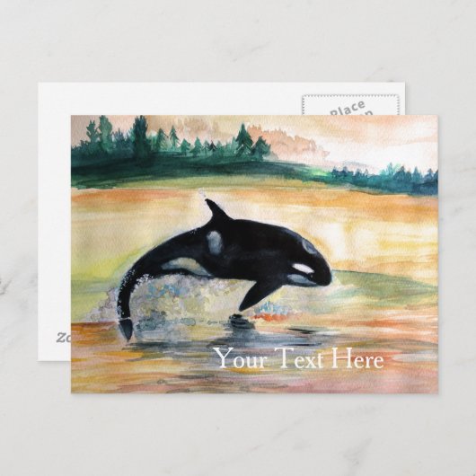 Gratis Orca Whale Postkarte (Vorne/Hinten)