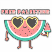 Gratis Palestine Watermelon Palästina niedlich far Aufkleber (Vorderseite)