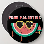 Gratis Palestine Watermelon Palästina niedlich far Button (Vorne & Hinten)