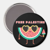 Gratis Palestine Watermelon Palästina niedlich far Magnet (Vorderseite/Rückseite)