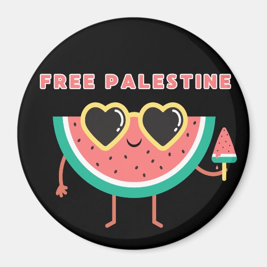 Gratis Palestine Watermelon Palästina niedlich far Magnet (Vorne)