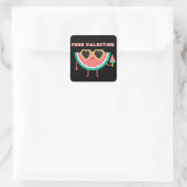 Gratis Palestine Watermelon Palästina niedlich far Quadratischer Aufkleber (Tasche)