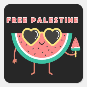 Gratis Palestine Watermelon Palästina niedlich far Quadratischer Aufkleber