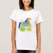Gratis pferblau und gelb T - Shirt (Vorderseite)