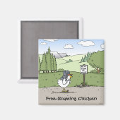 Gratis-Roaming Hühnchen Funny Wandern Hühnchen Car Magnet (Vorderseite/Rückseite)