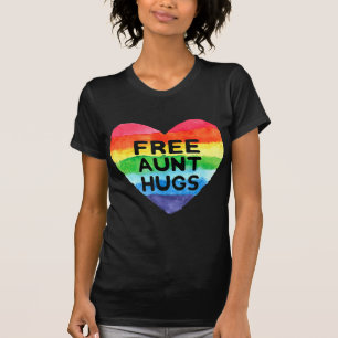 Gratis Tante Hugs LGBT Flag Pride Awareness Montag T-Shirt