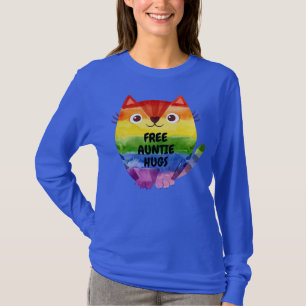 Gratis-Tasenhugs Pride LGBTQ Flag Cat  T-Shirt