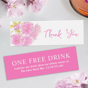 Gratis trinken Hochzeitsgutschein rosa Blüte