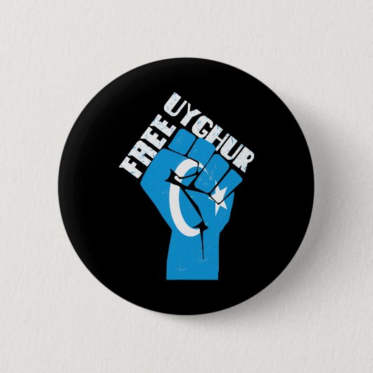 Gratis Uigurer Rückstand Fest mit uigurischer Flag Button (Vorderseite)