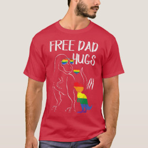 Gratis Vater Hugs LGBT Pride Vater Dinosaur ein Ge T-Shirt
