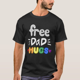 Gratis Vater Hugs LGBTQ Pride Rainbow Lesbian Gay  T-Shirt