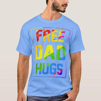 Gratis Vater Hugs Rainbow LGBT Flag Pride Gefärbte T-Shirt